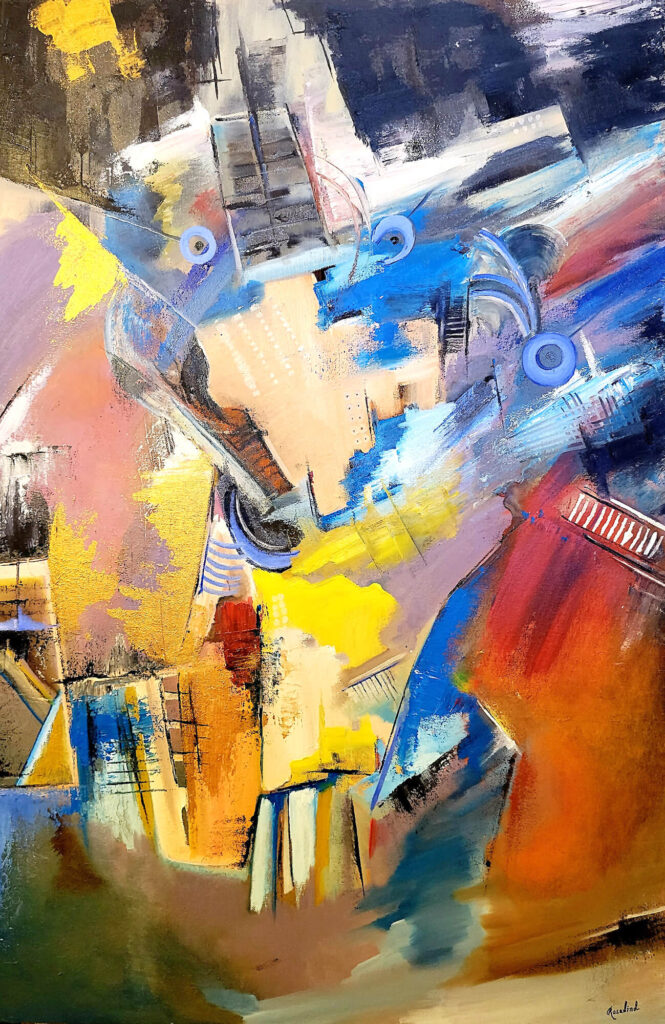 Innovation Abstract oil painting by Rosalind Panda